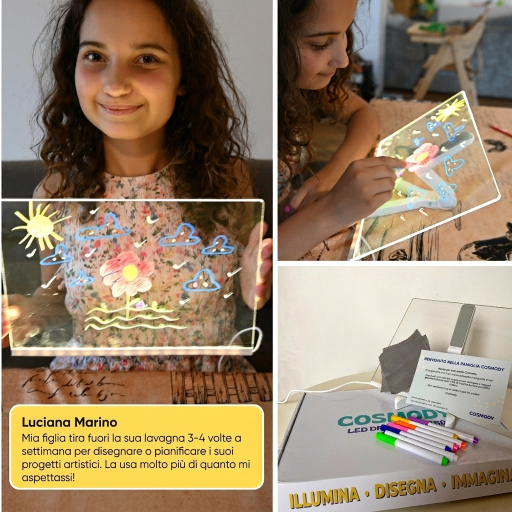 LumiBoard™ Lavagna LED da Disegno – Aumenta la Concentrazione e Sviluppa la Creatività nei Bambini